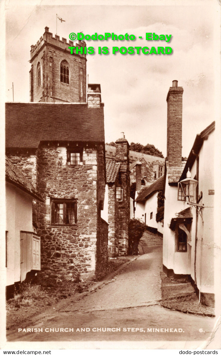 R359492 Minehead. Parish Church And Church Steps. RP. 1951 - World