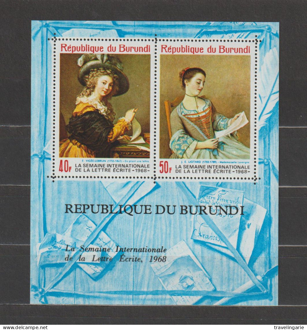 Burundi 1968 International Week Of The Written Letter S/S MNH/** - Sonstige & Ohne Zuordnung