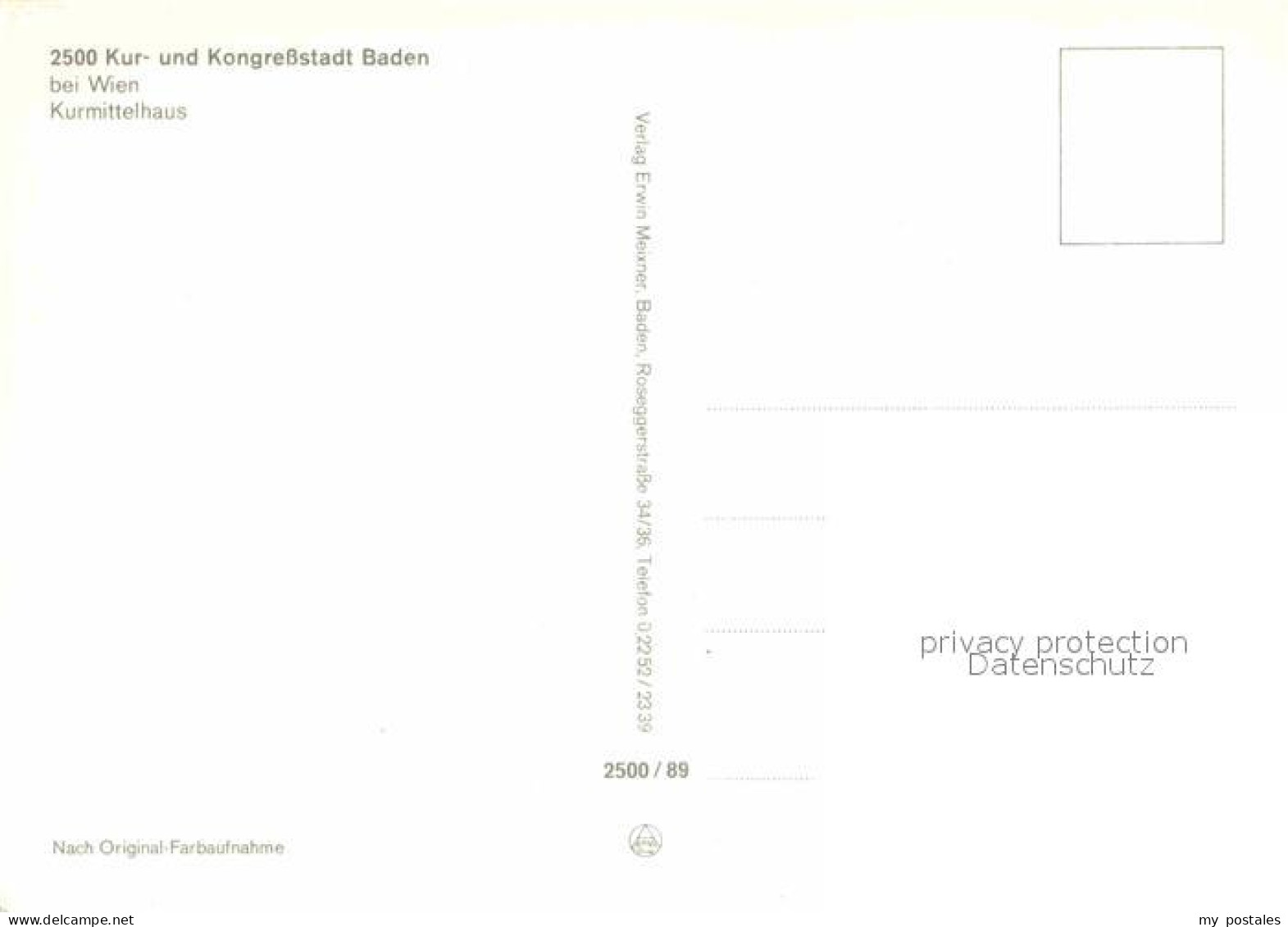 72781783 Baden Wien Kurmittelhaus Kuranwendungen Statue Kurstadt Kongressstadt B - Sonstige & Ohne Zuordnung