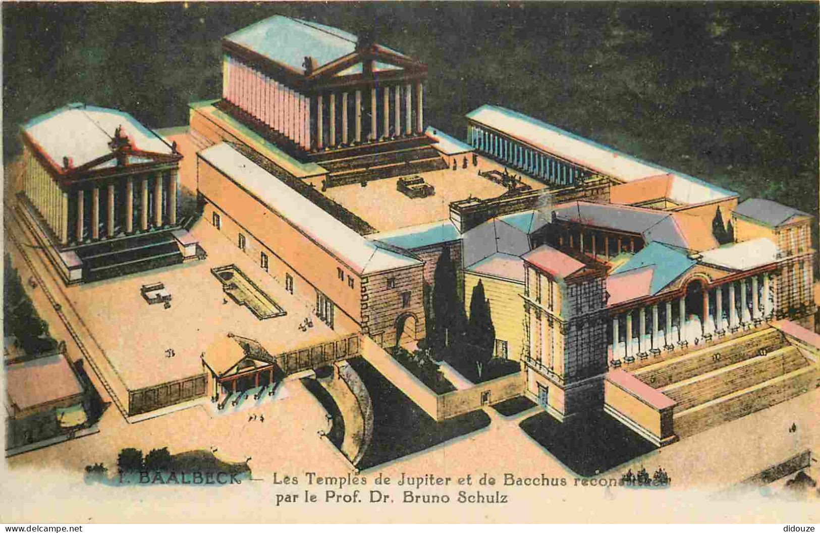 Liban - Baalbeck - Temples De Jupiter Et Bacchus Reconstitués Par Le Prof Dr Bruno Schulz - Colorisée - Antiquité - CPA  - Liban
