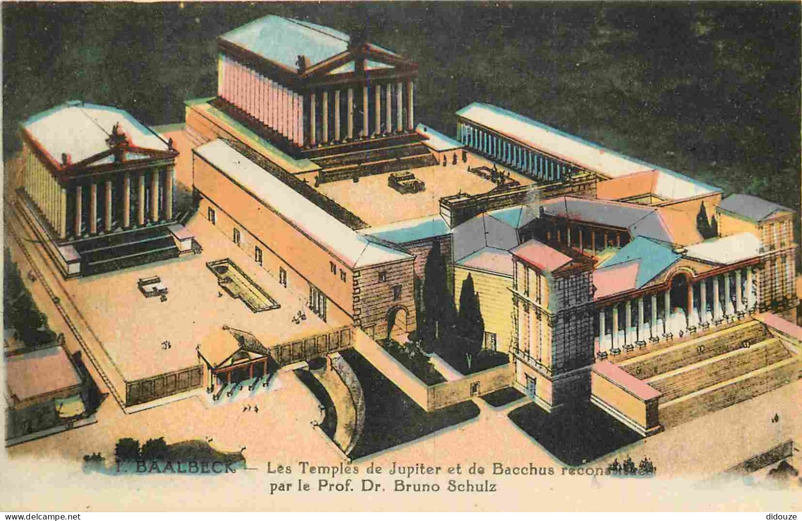 Liban - Baalbeck - Temples De Jupiter Et Bacchus Reconstitués Par Le Prof Dr Bruno Schulz - Colorisée - Antiquité - CPA  - Libanon