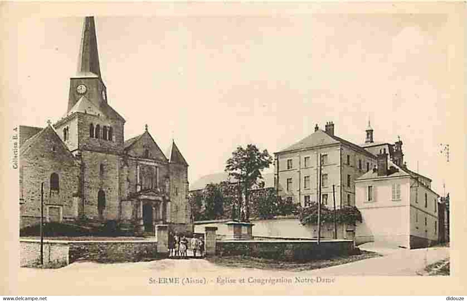 02 - Saint Erme - Eglise Et Congrégation Notre Dame - Animée - CPA - Voir Scans Recto-Verso - Sonstige & Ohne Zuordnung