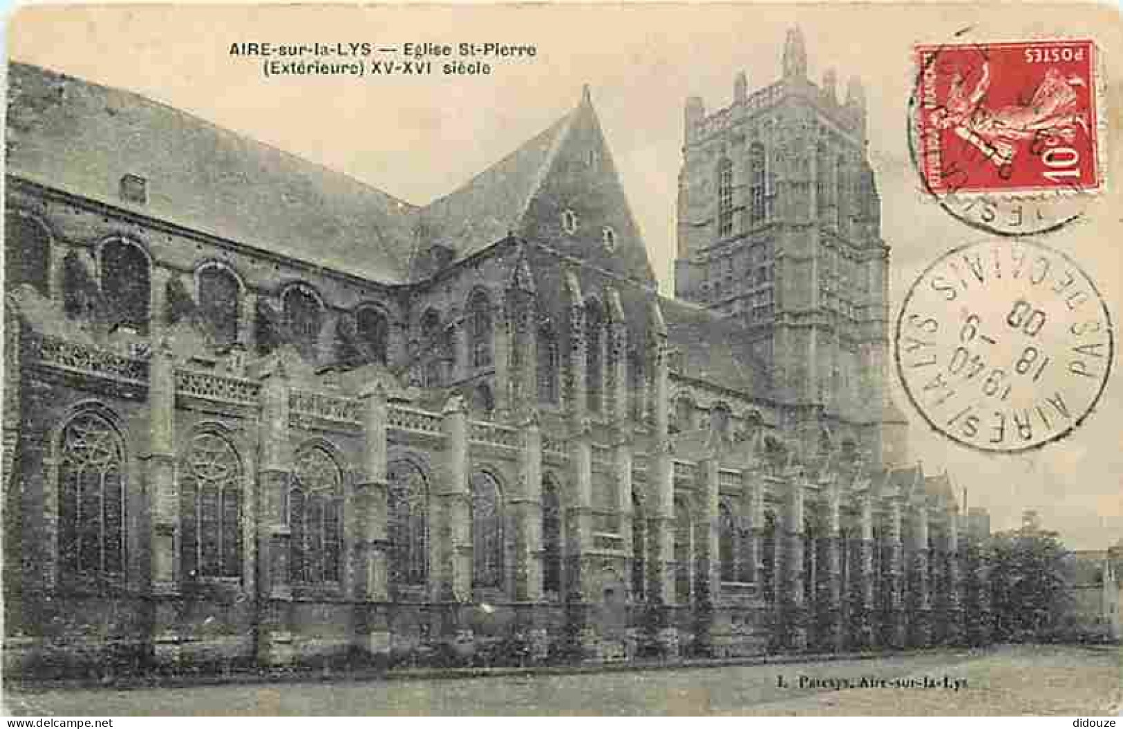 62 - Aire-sur-la-Lys - Eglise St-Pierre - Ecrite En 1908 - CPA - Voir Scans Recto-Verso - Aire Sur La Lys