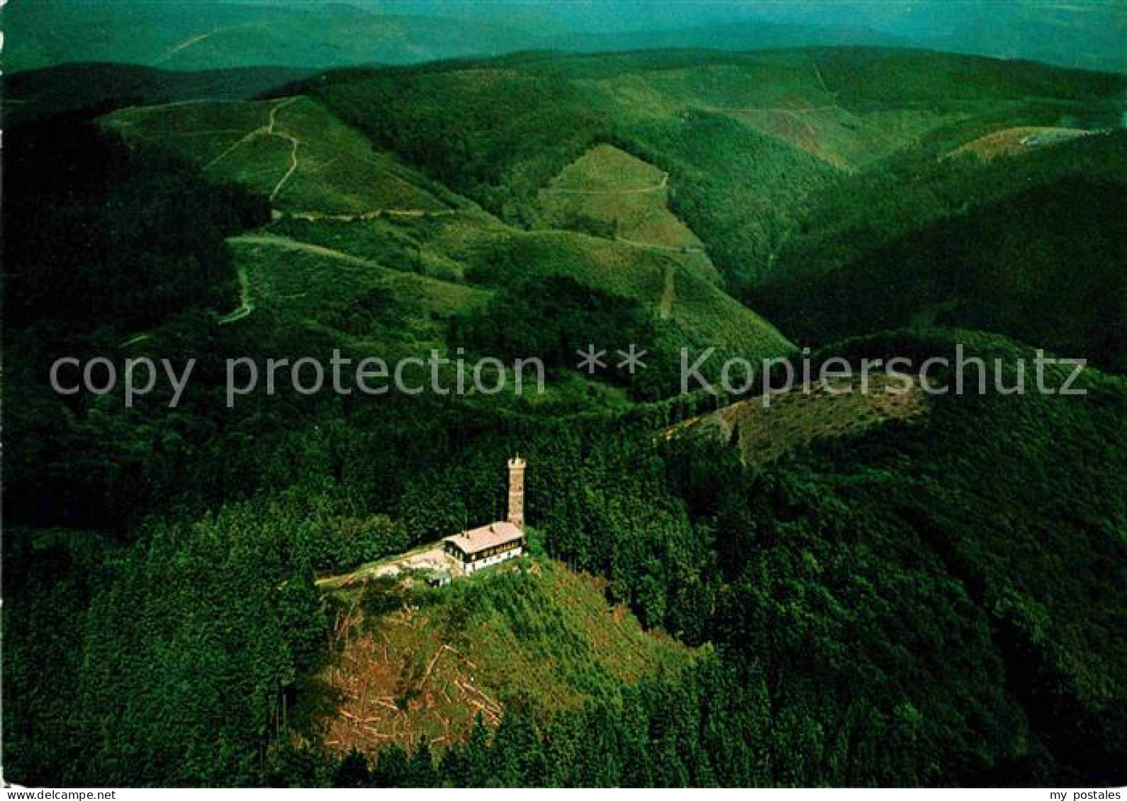 72781771 Sieber Grosser Knollen Aussichtsturm Fliegeraufnahme Sieber - Herzberg