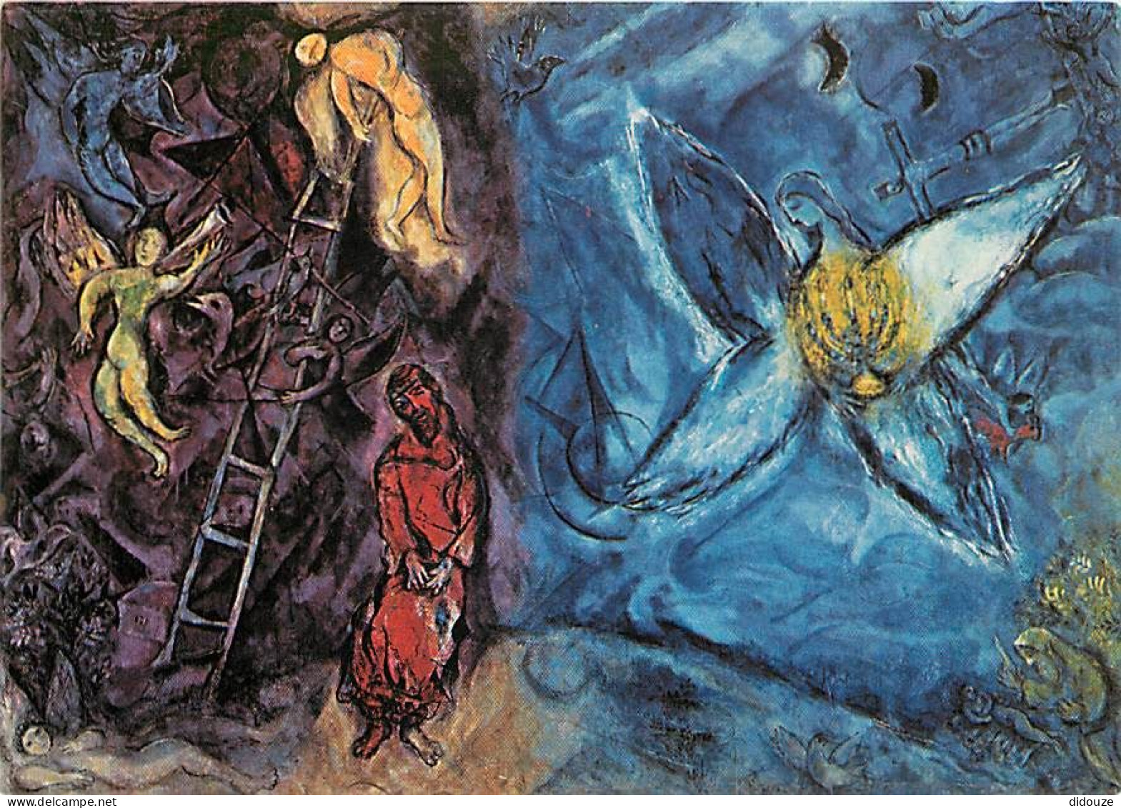 Art - Peinture Religieuse - Marc Chagall - Message Biblique - 8 - Le Songe De Jacob - Musée National De Nice - CPM - Car - Tableaux, Vitraux Et Statues
