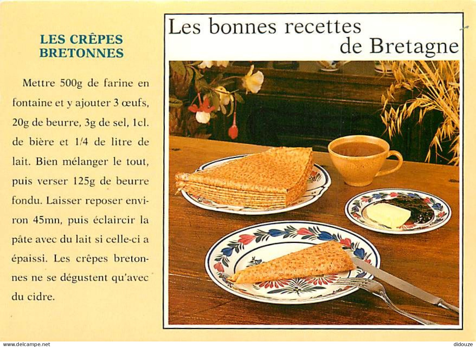 Recettes De Cuisine - Crêpes Bretonnes - Carte Neuve - Gastronomie - CPM - Voir Scans Recto-Verso - Ricette Di Cucina