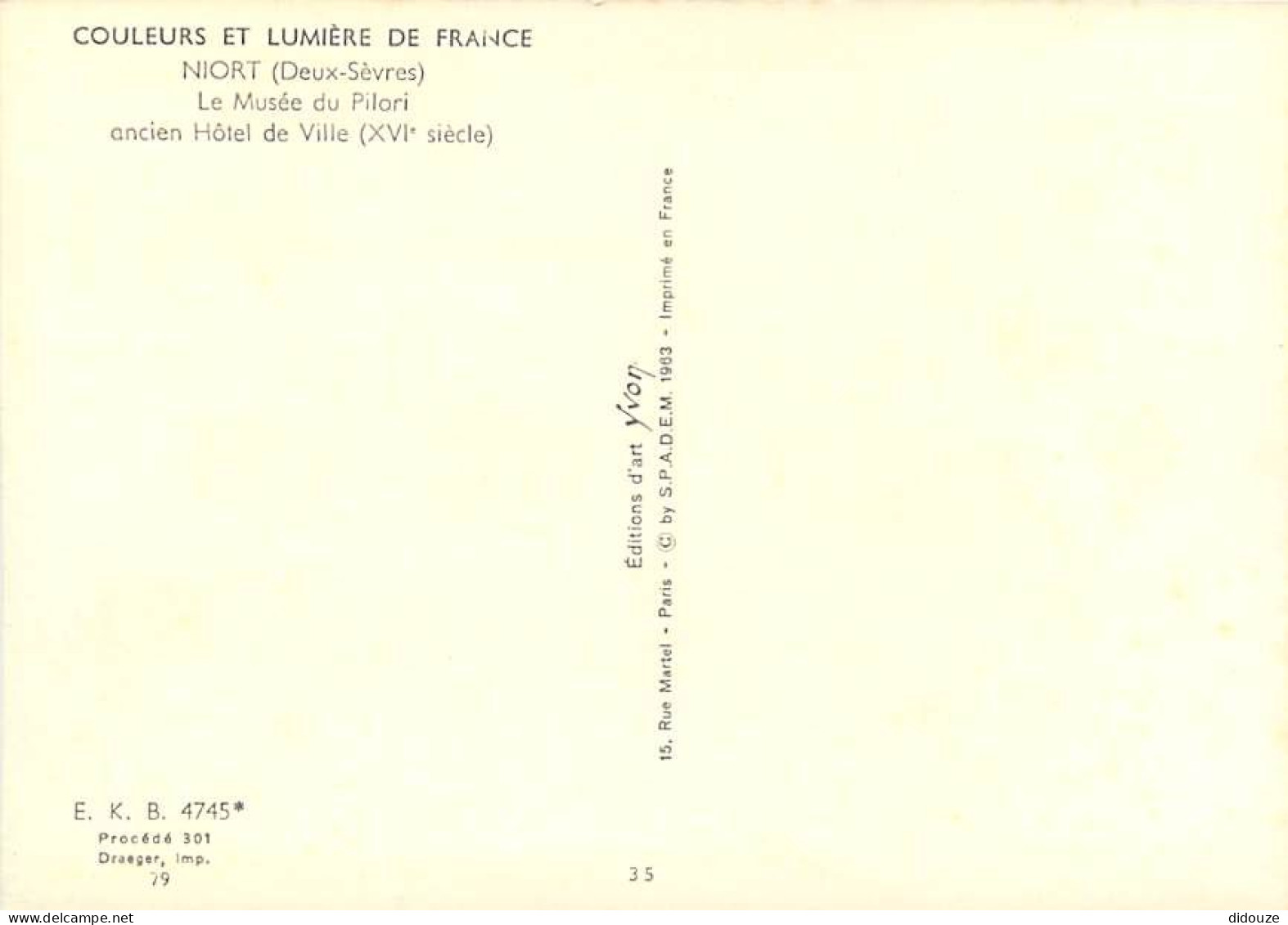 79 - Niort - Le Musée Du Pilori - Ancien Hôtel De Ville - Automobiles - Carte Neuve - CPM - Voir Scans Recto-Verso - Niort