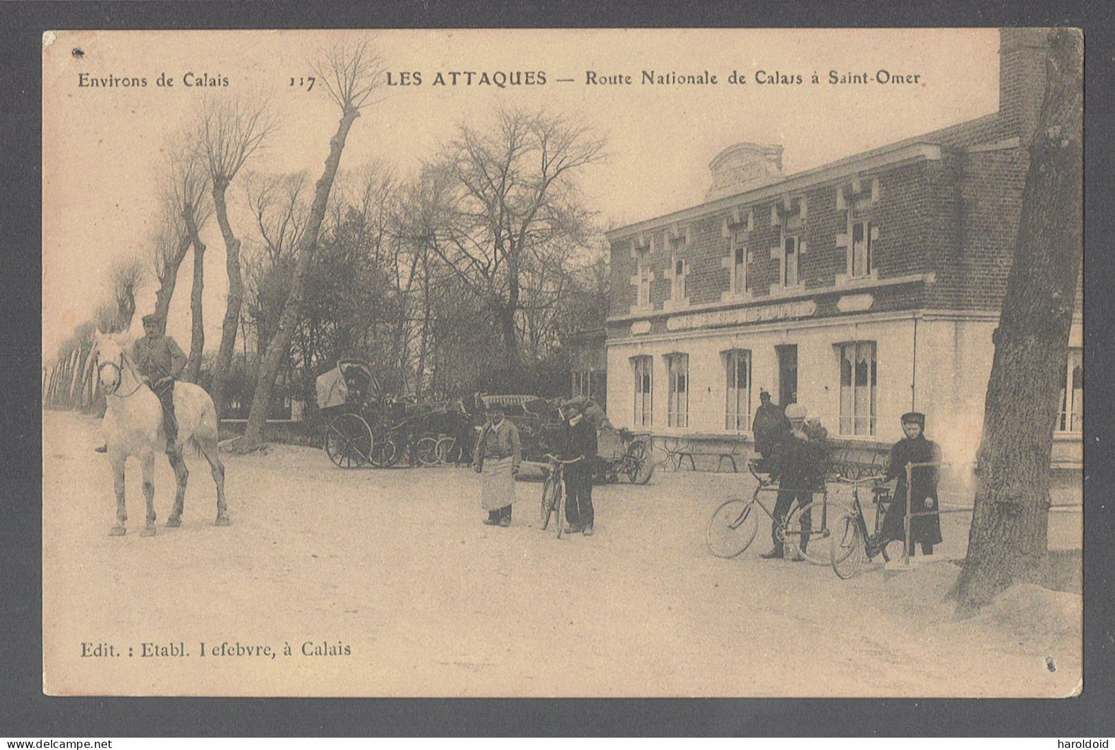 CPA 62 - LES ATTAQUES - ROUTE NATIONALE DE CALAIS A SAINT OMER - 2 TROUS D'EPINGLE DANS ANGLES - Autres & Non Classés