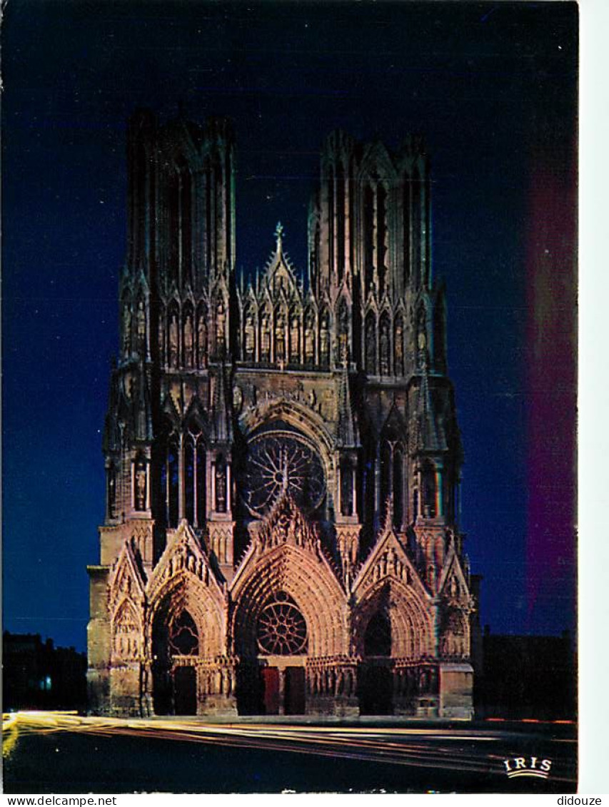 51 - Reims - Cathédrale Notre Dame - Façade - Vue De Nuit - CPM - Carte Neuve - Voir Scans Recto-Verso - Reims