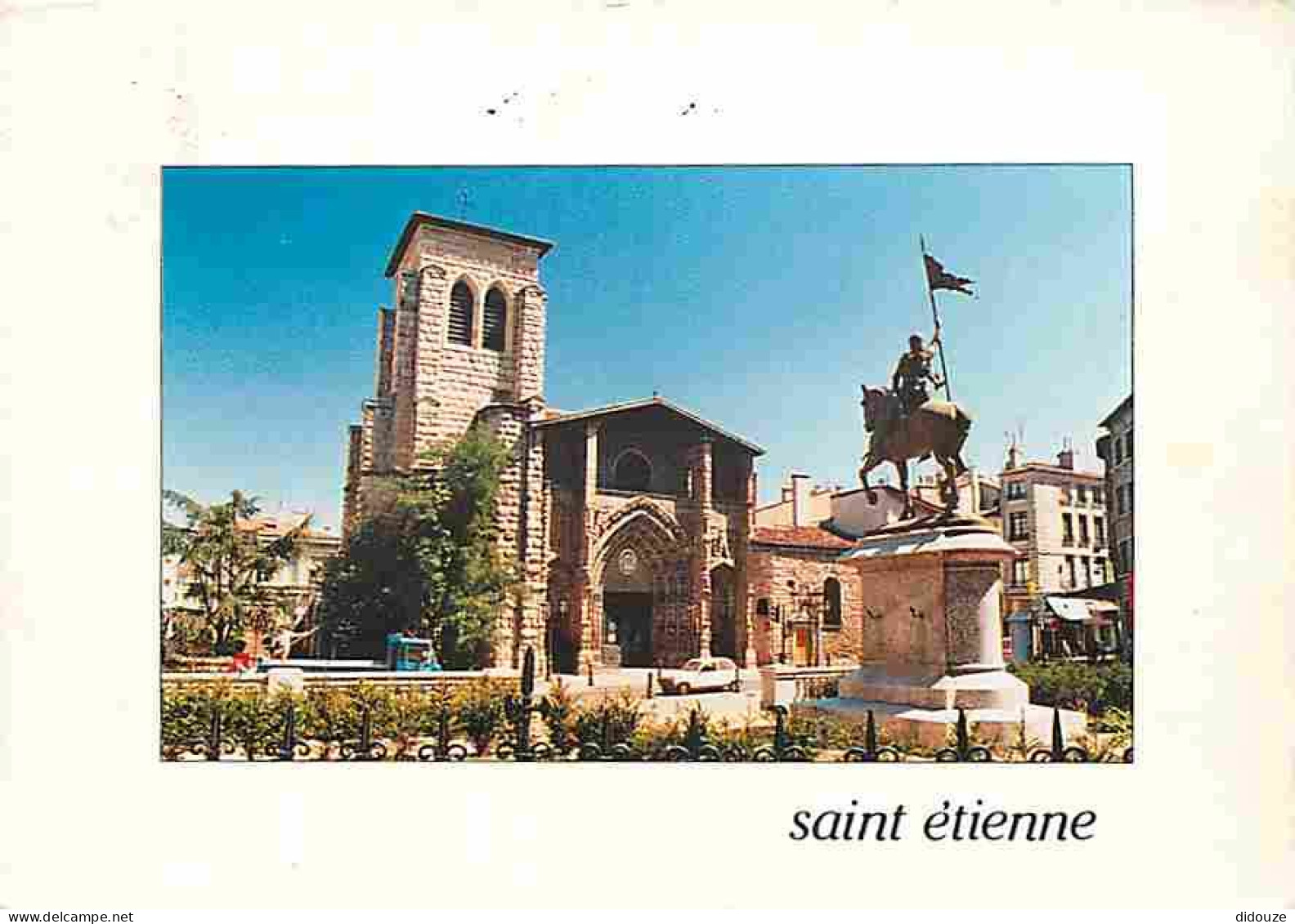 42 - Saint-Etienne - Grand'Eglise - Statue équestre De Jeanne D'Arc - Automobiles - CPM - Voir Scans Recto-Verso - Saint Etienne