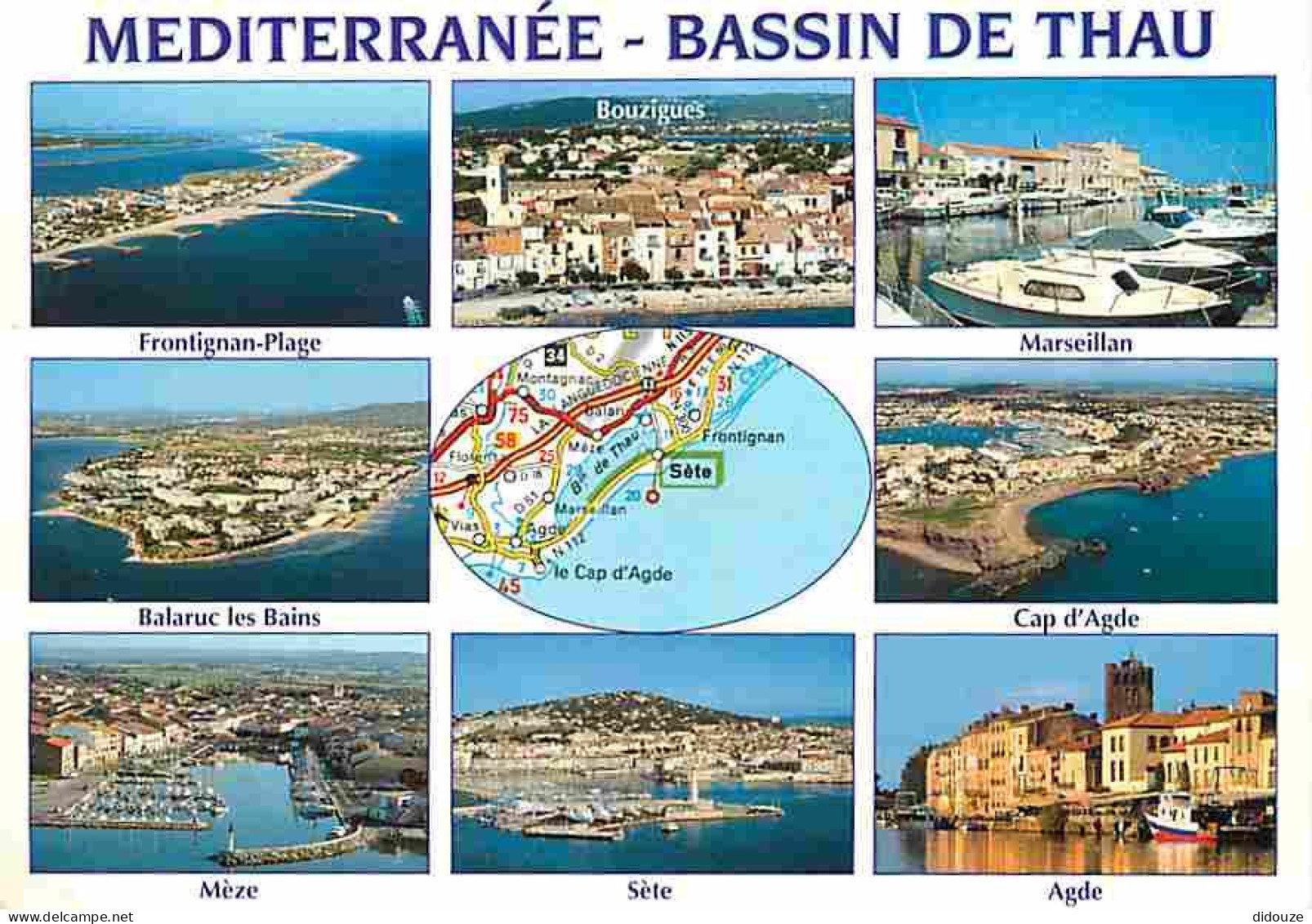 34 - Hérault - Le Bassin De Thau - Multivues - Carte Géographique Michelin - Carte Neuve - CPM - Voir Scans Recto-Verso - Altri & Non Classificati