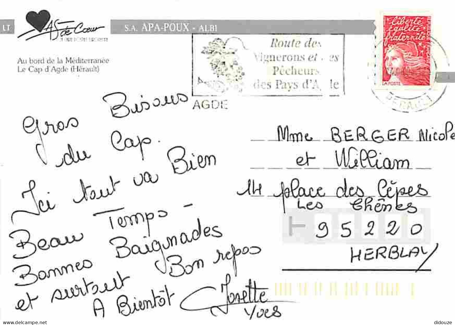 34 - Le Cap D'Agde - Le Port - Bateaux - PMU - Flamme Postale De Agde - CPM - Voir Scans Recto-Verso - Agde