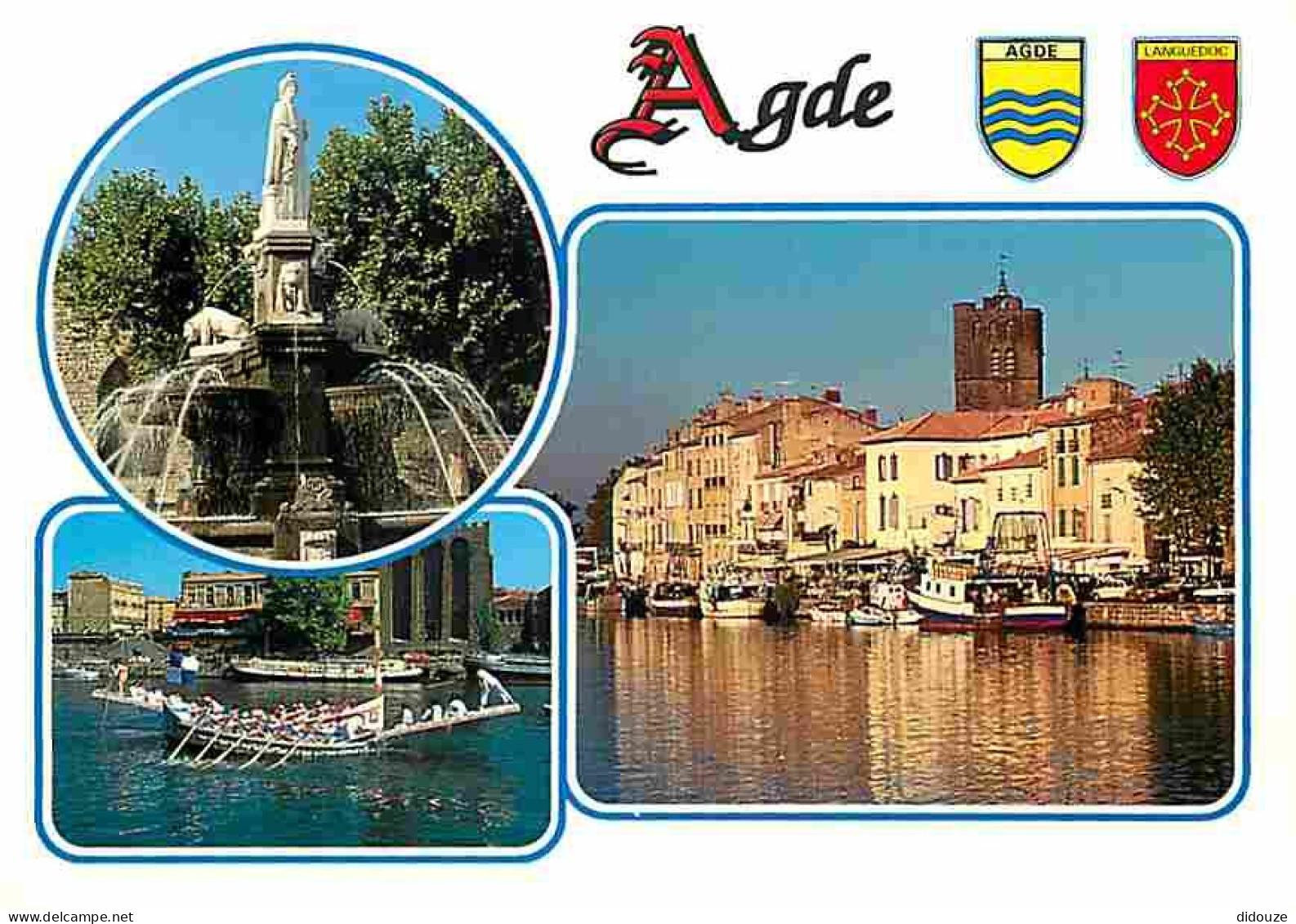 34 - Agde - Multivues - Joutes Nautiques - Fontaine - Bateaux - Blasons - CPM - Voir Scans Recto-Verso - Agde