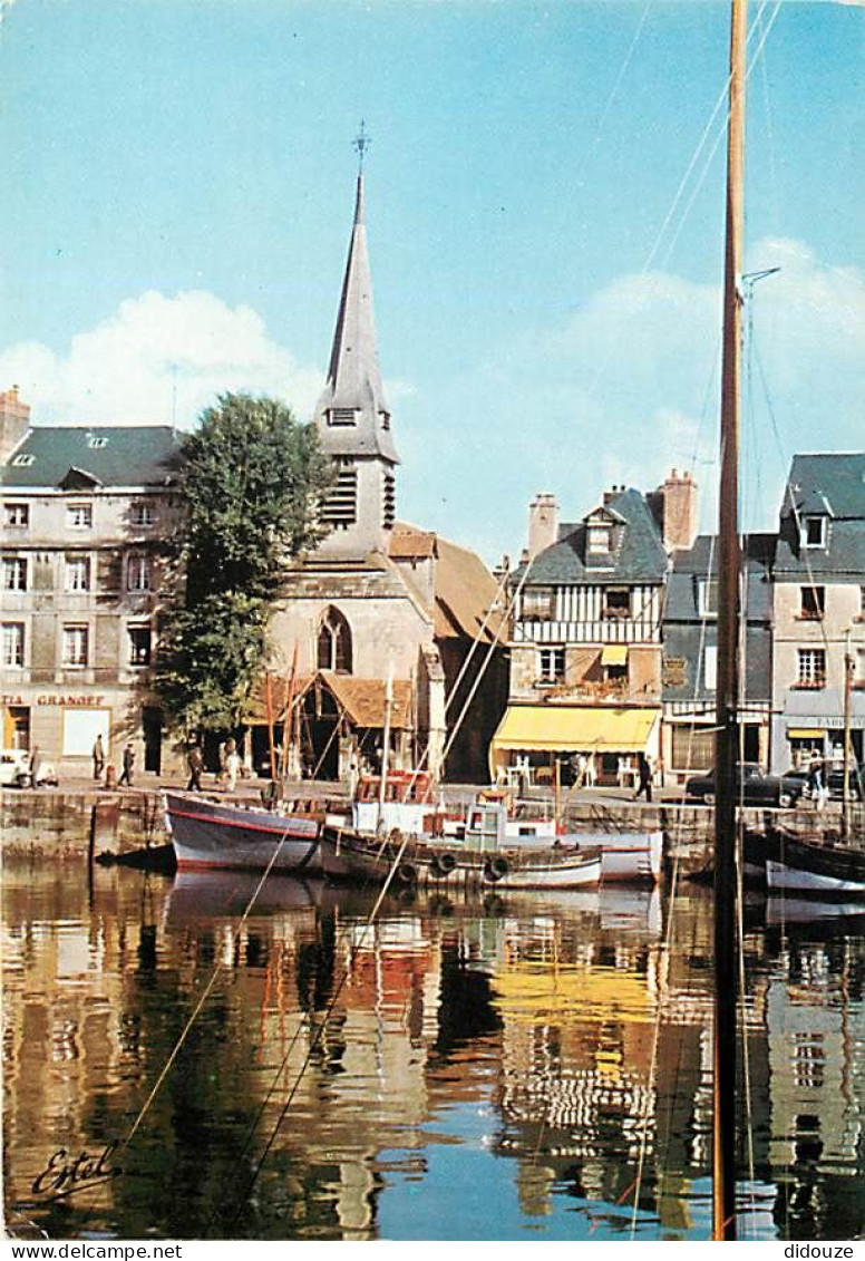 14 - Honfleur - Vue Sur Le Port : Le Quai Sainte-Catherine - Editions De Luxe Estel - Flamme Postale De Honfleur - CPM - - Honfleur