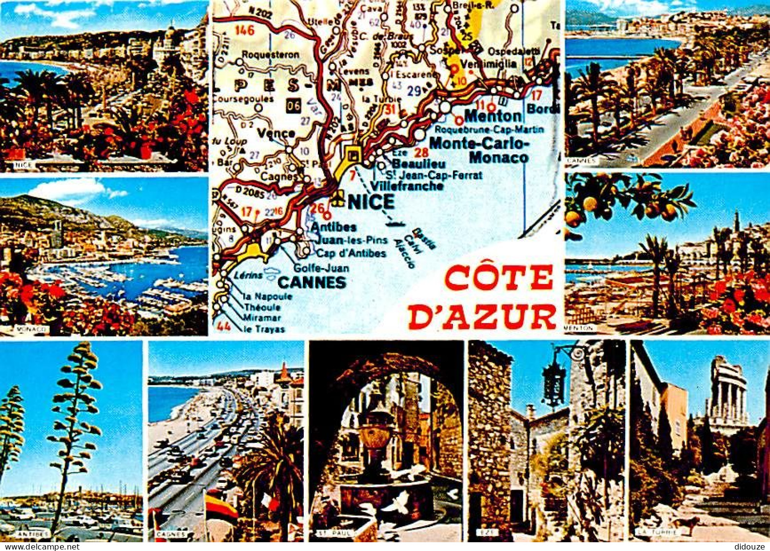 06 - Alpes Maritimes - La Cote D'Azur - Multivues - Carte Géographique Michelin - CPM - Carte Neuve - Voir Scans Recto-V - Andere & Zonder Classificatie