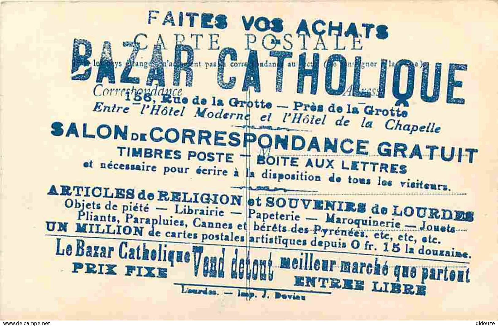 65 - Lourdes - Ville Connue Pour Son Pèlerinage Chrétien - CPA - Voir Scans Recto-Verso - Lourdes