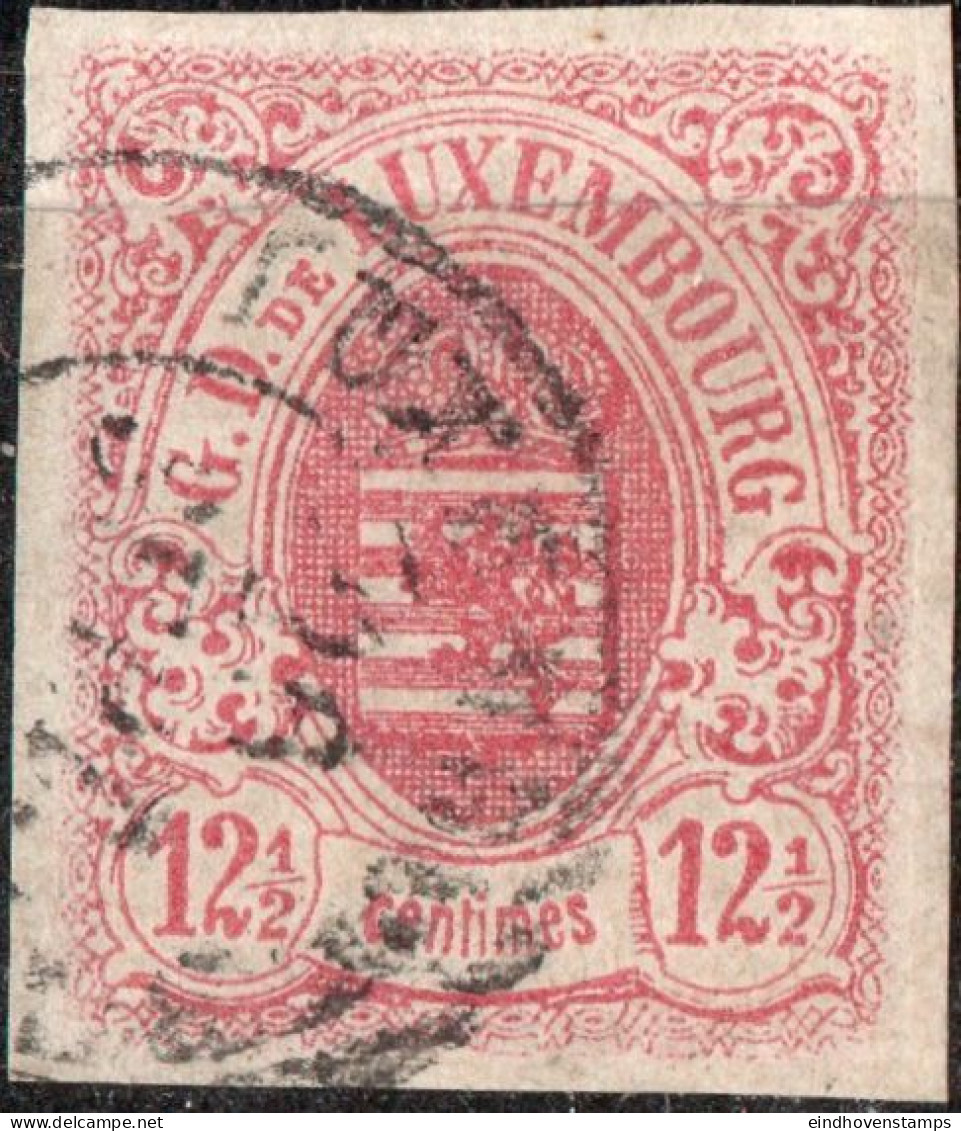 Luxemburg 1859 12½ C Rose - 1859-1880 Armoiries