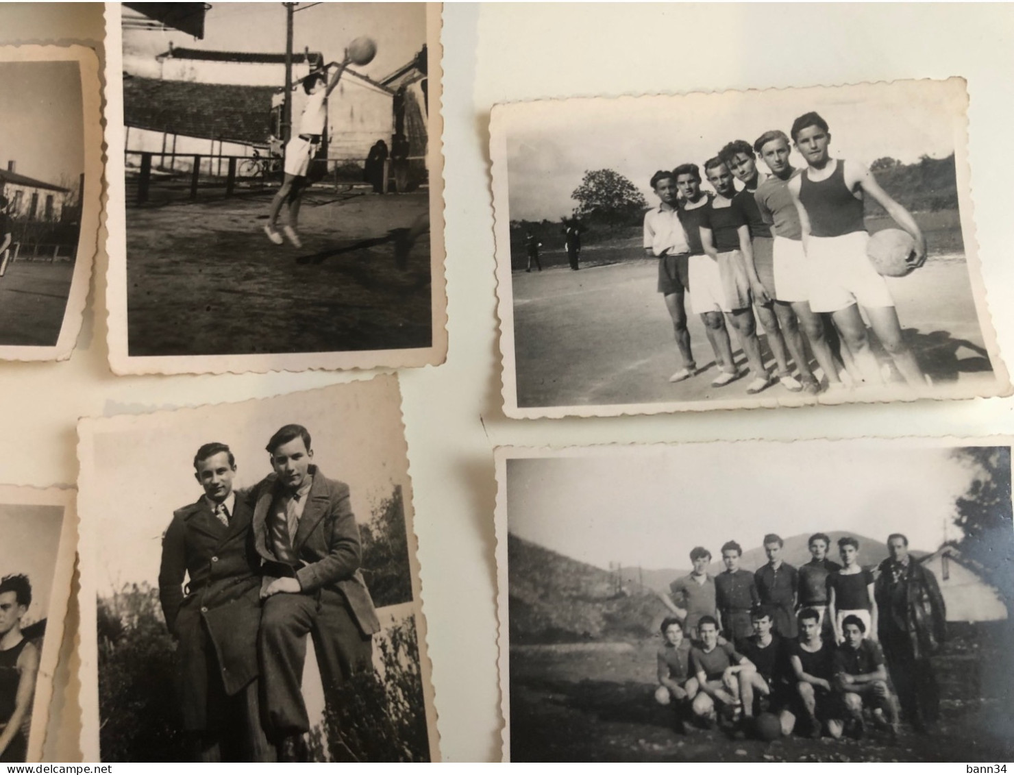 Lot Photos Equipe De Basket Paulhan, Hérault Saison 1945/46 Contre St Pons Pezenas Ales Castelnaudary - Lieux