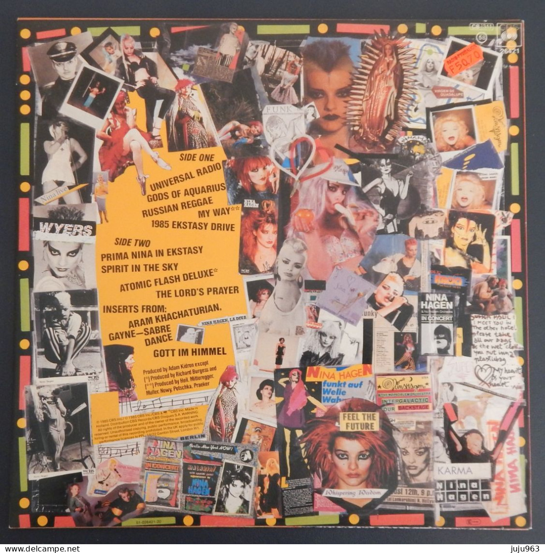 VINYL LP 33 TOURS NINA HAGEN "EKSTASY" ANNEE 1985 POCHETTE BON ETAT- TRES  BON ETAT D ECOUTE VOIR 3 SCANS - Punk