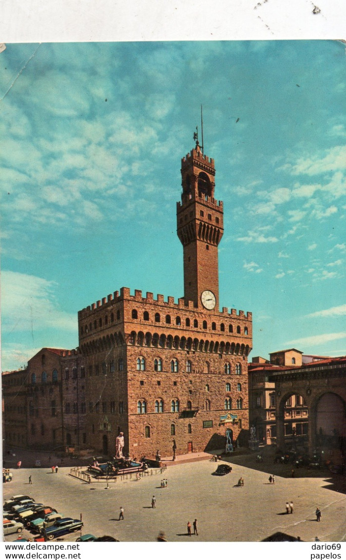 1962  CARTOLINA CON ANNULLO FIRENZE + TARGHETTA - 1961-70: Marcophilia