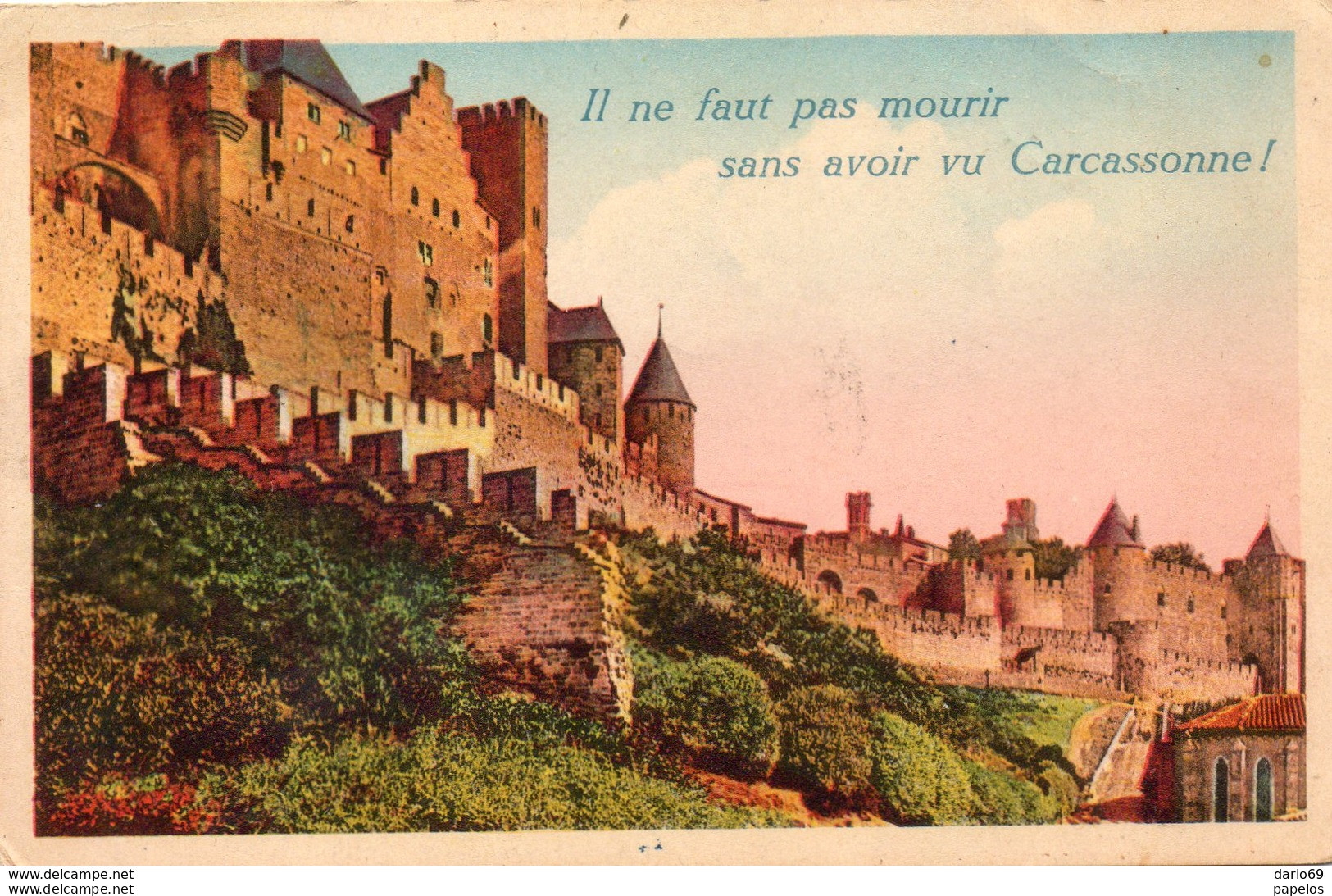 1951 CARTOLINA CON ANNULLO  CARCASONNE - 1944-45 Marianne Van Dulac