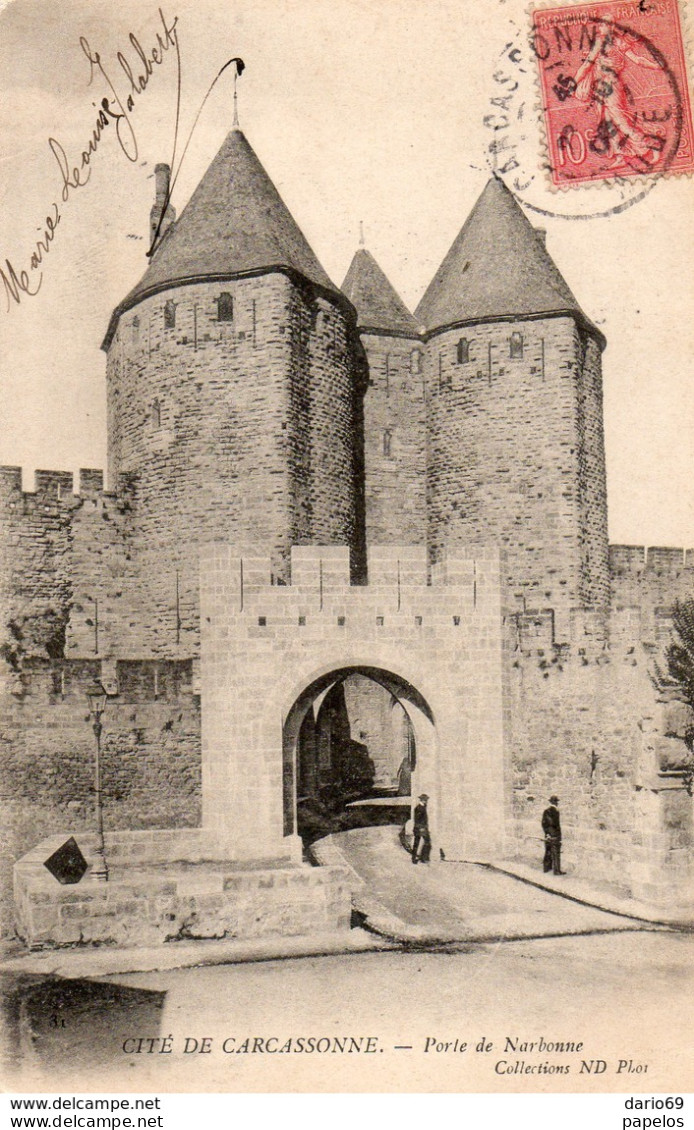 1919 CARTOLINA CON ANNULLO  CARCASONNE - Storia Postale