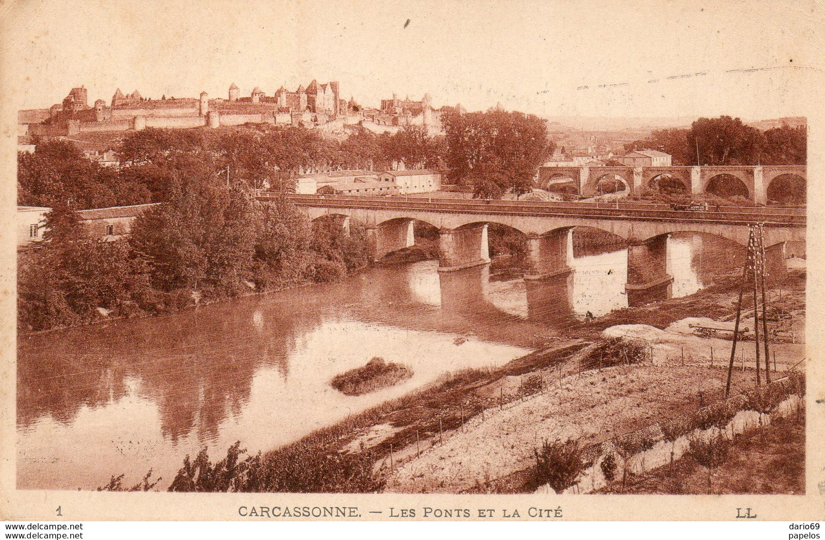 1926  CARTOLINA CON ANNULLO  CARCASONNE - Brieven En Documenten