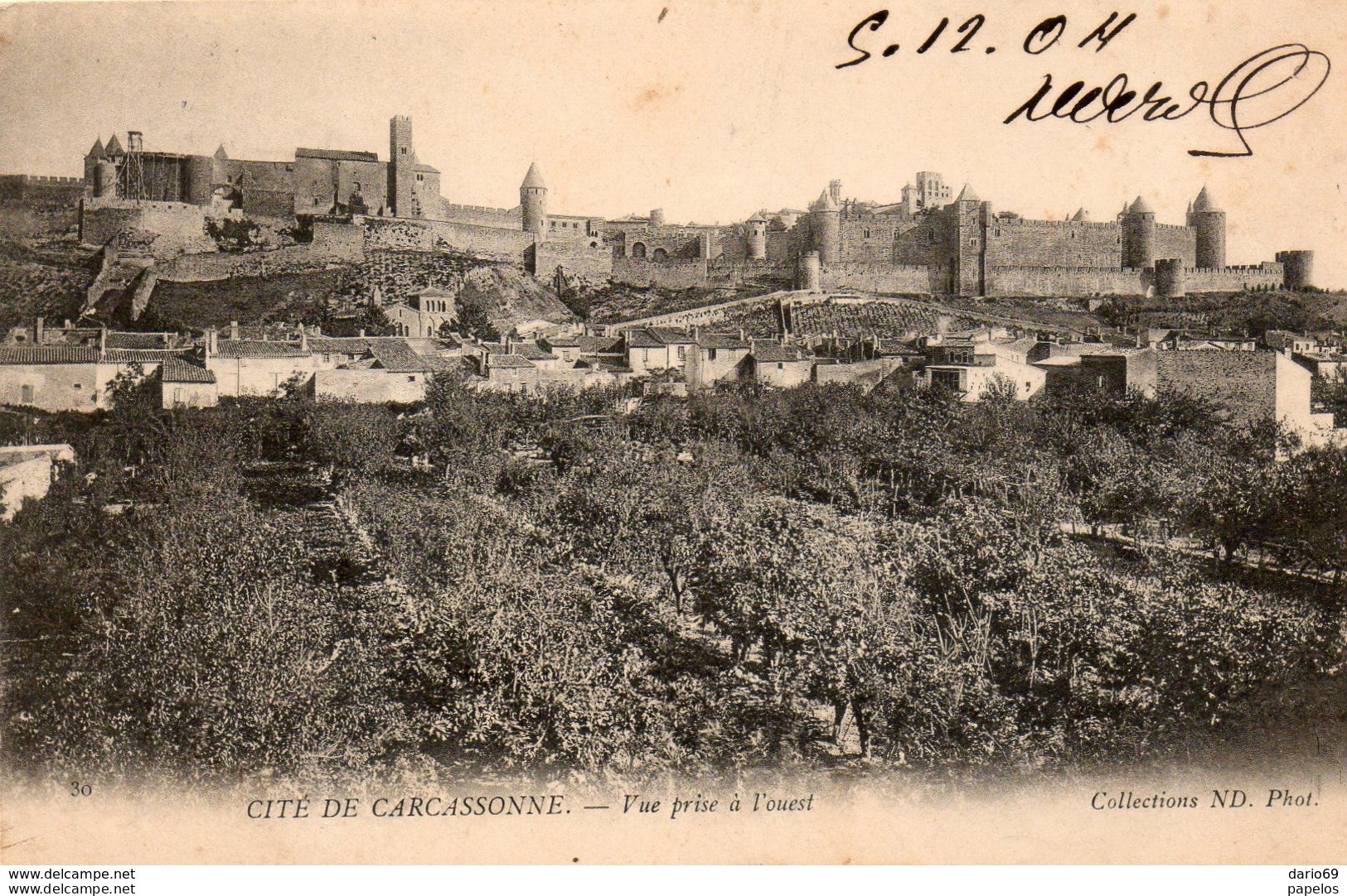 1912  CARTOLINA CON ANNULLO  CARCASONNE - Lettres & Documents
