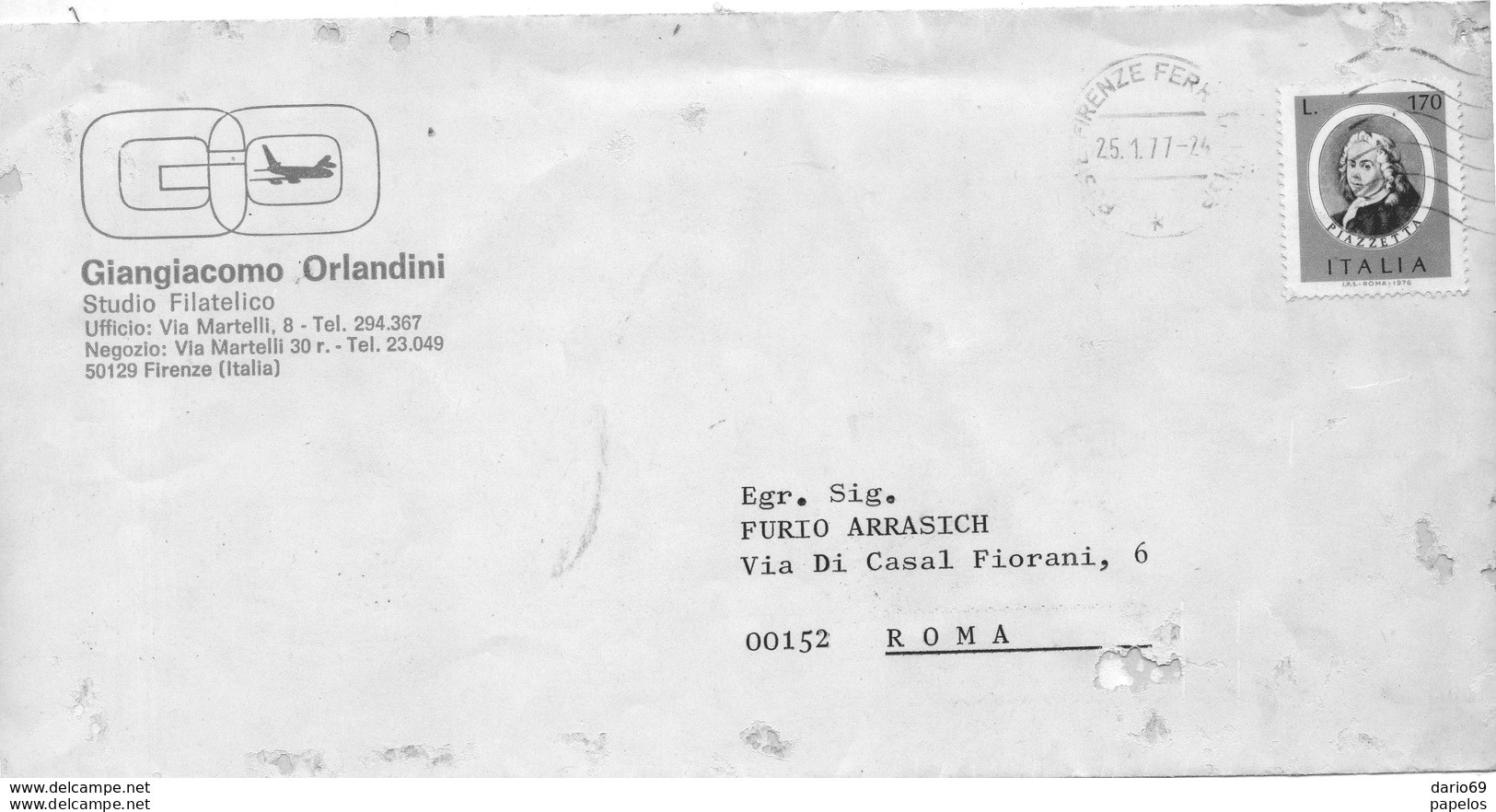 1977  LETTERA CON ANNULLO FIRENZE - 1971-80: Poststempel