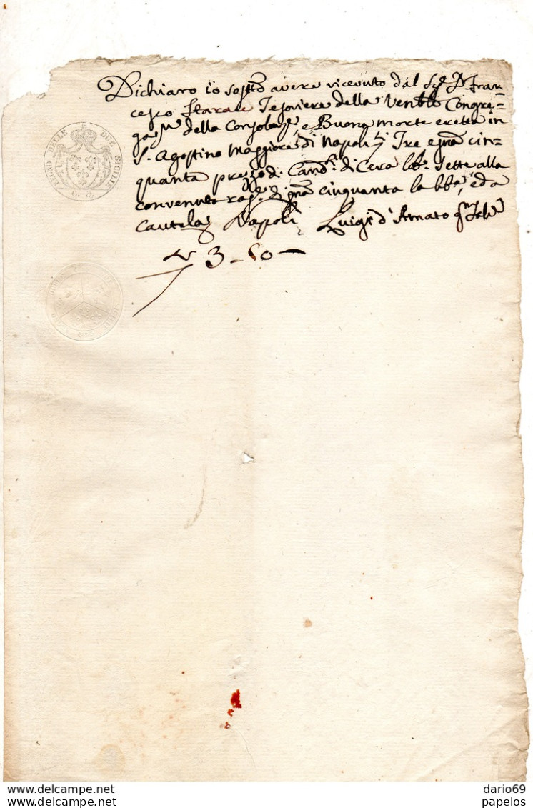 1823 LETTERA REGNO DELLE DUE SICILIE - Documents Historiques