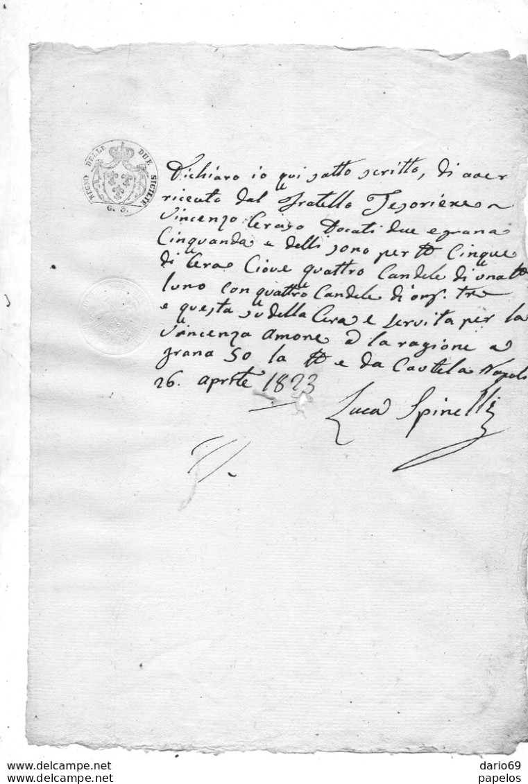 1823 LETTERA REGNO DELLE DUE SICILIE - Historical Documents
