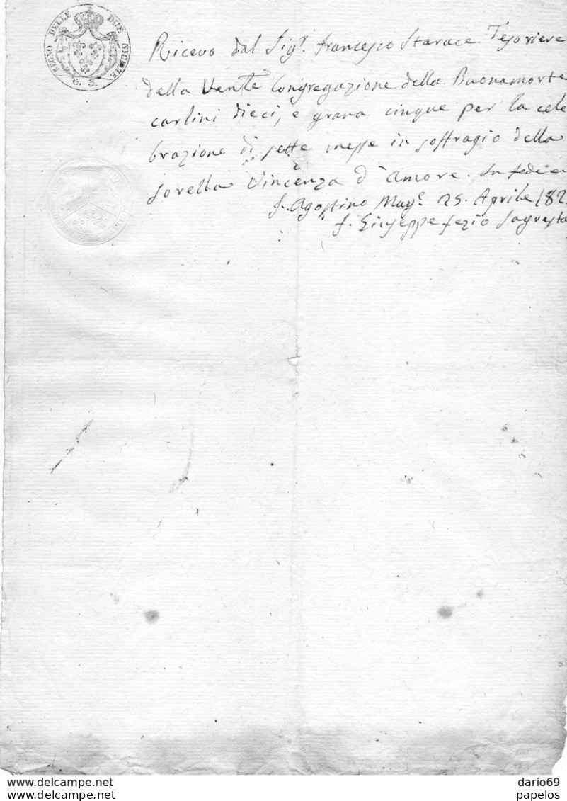 1823 LETTERA REGNO DELLE DUE SICILIE - Historical Documents