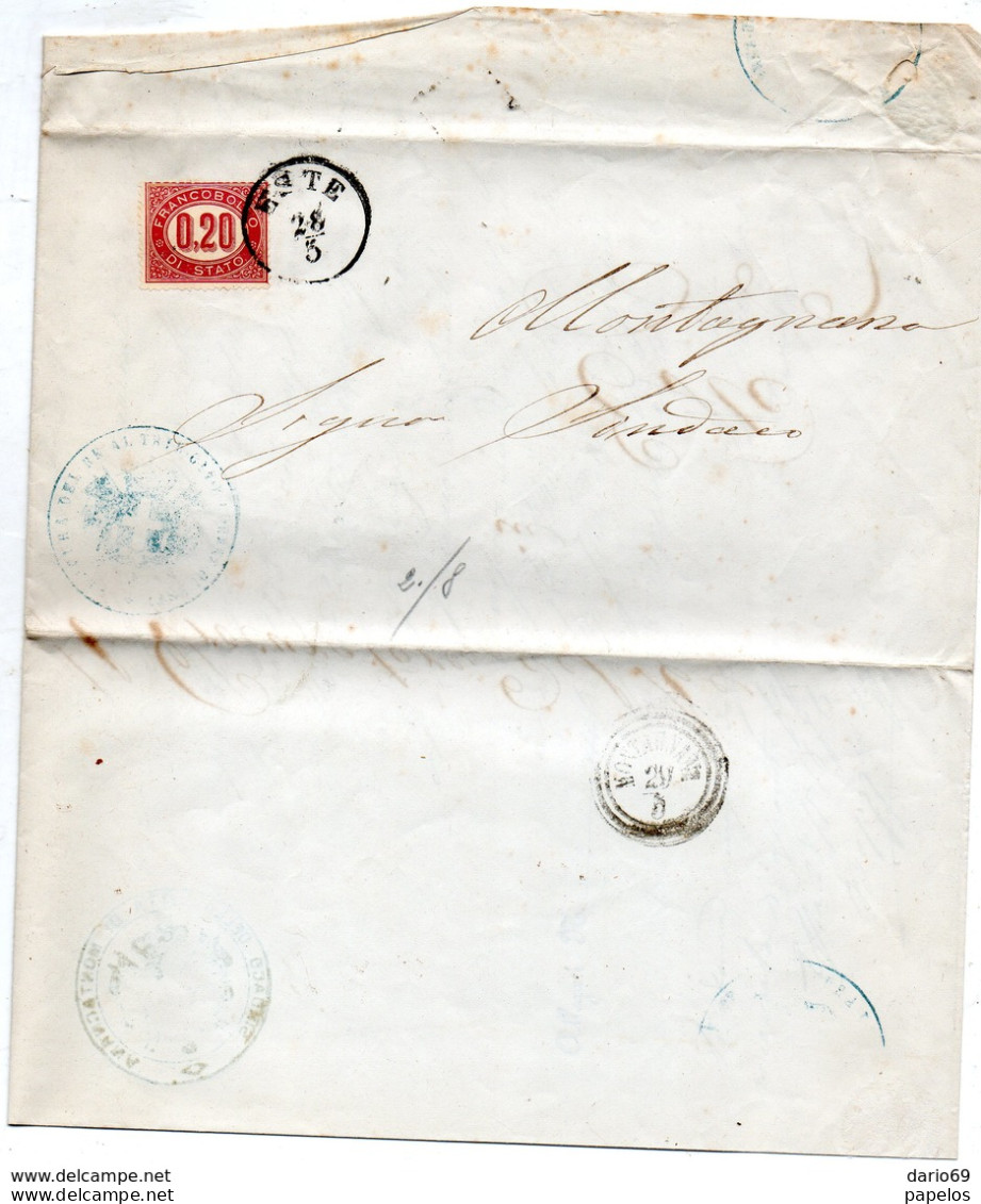 1876 LETTERA CON ANNULLO ESTE PADOVA - Storia Postale