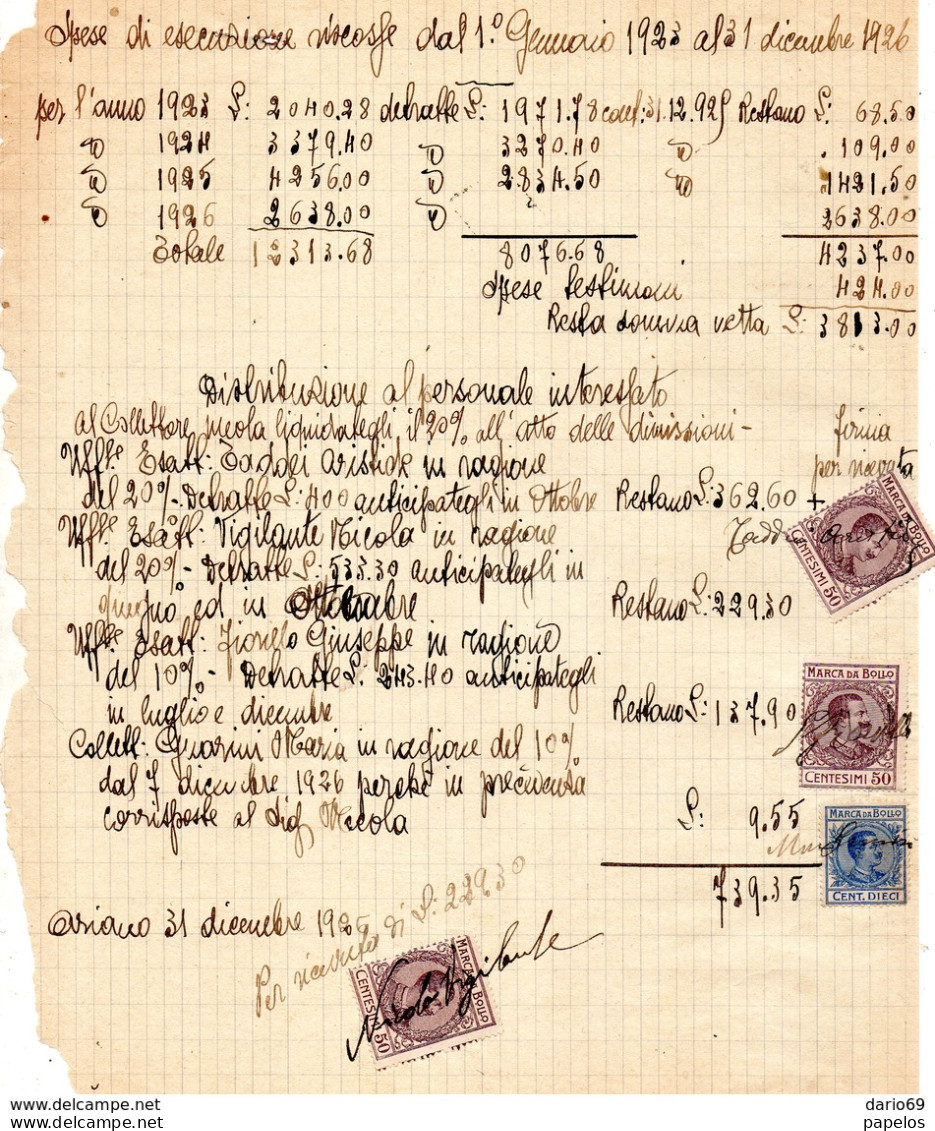 1926 MANDATO DI PAGAMENTO MARCHE DA BOLLO - Revenue Stamps