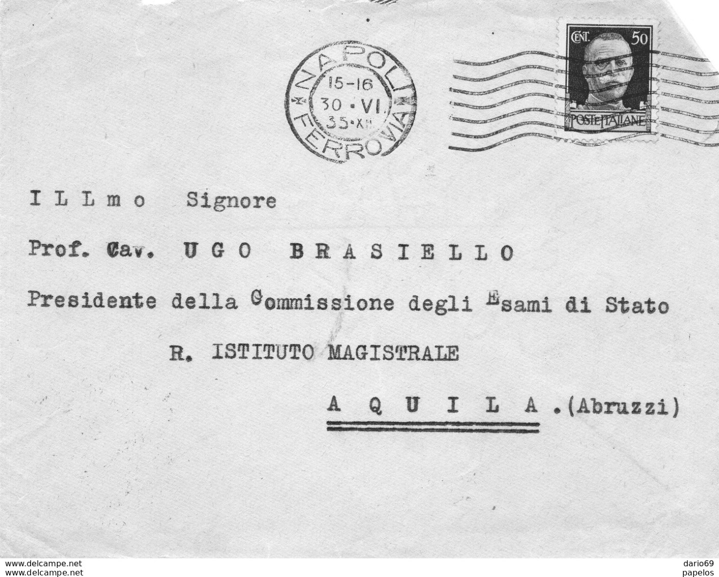 1935   LETTERA CON ANNULLO NAPOLI - Storia Postale