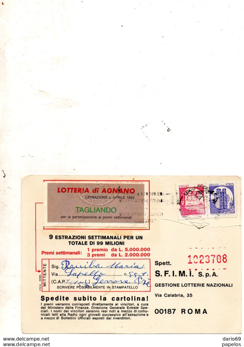 1982 Cartolina Con Annullo  GENOVA - 1981-90: Marcophilia