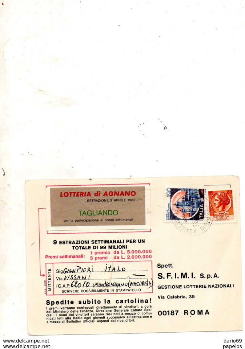 1982 Cartolina Con Annullo MONTECASSIANO MACERATA - 1981-90: Marcophilie