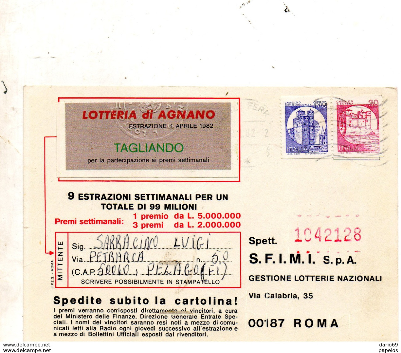 1982 Cartolina Con Annullo FIRENZE - 1981-90: Storia Postale