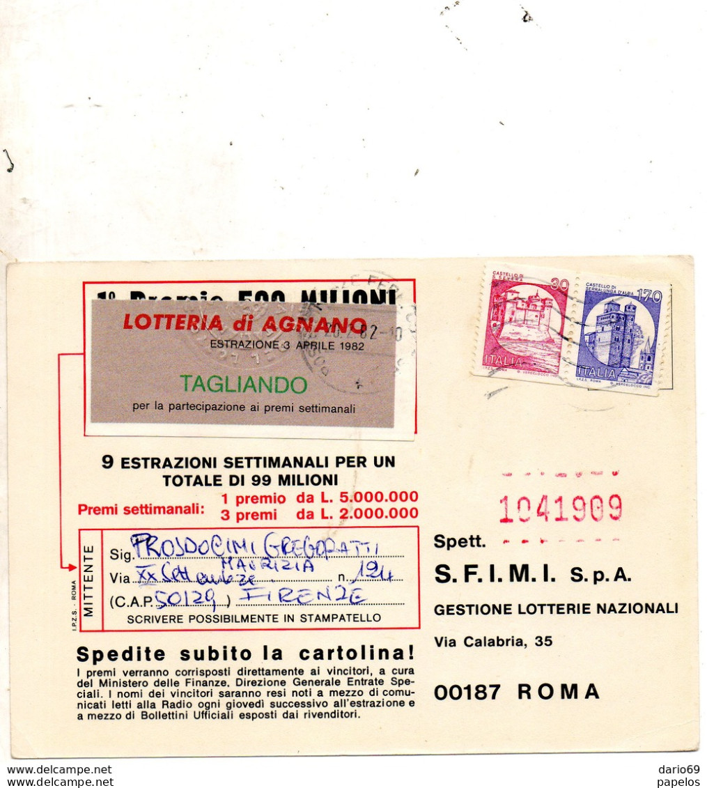 1982 Cartolina Con Annullo Firenze - 1981-90: Poststempel