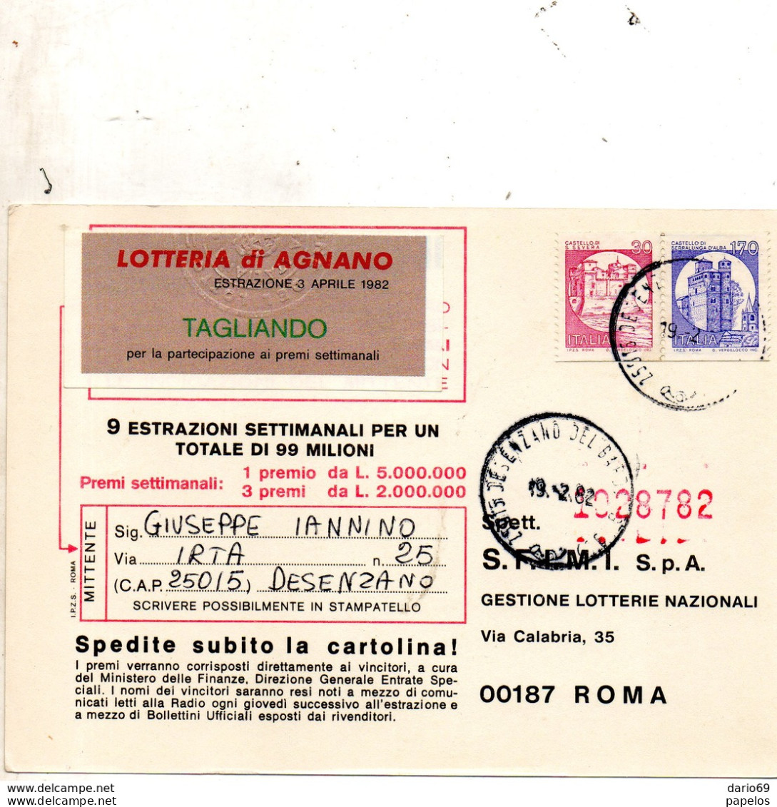 1982 Cartolina Con Annullo Desenzano - 1981-90: Marcophilie
