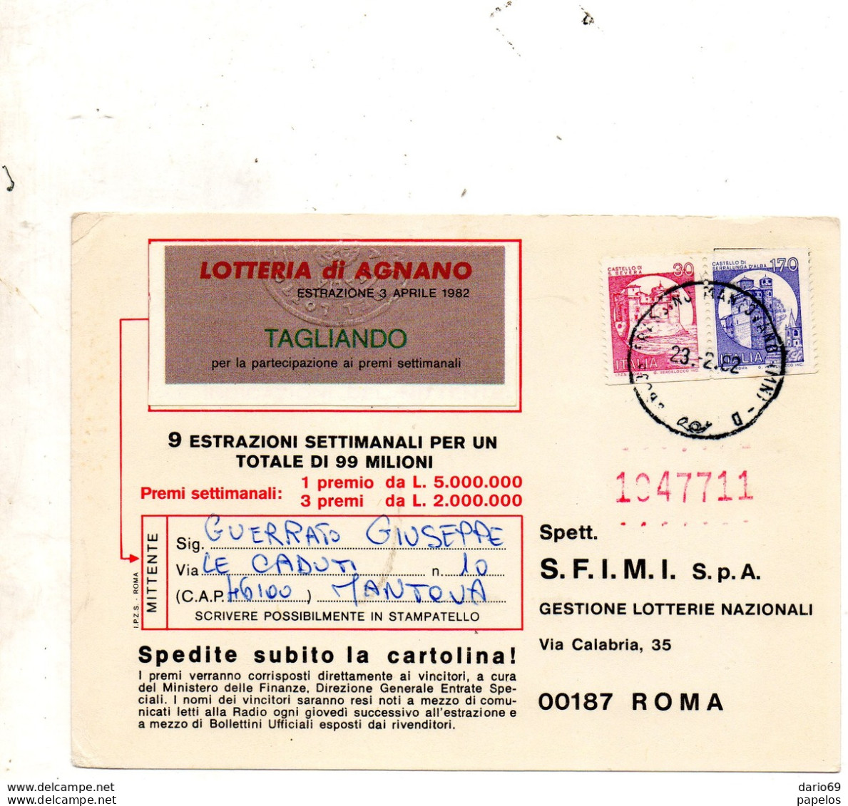 1982 Cartolina Con Annullo Mantova - 1981-90: Poststempel