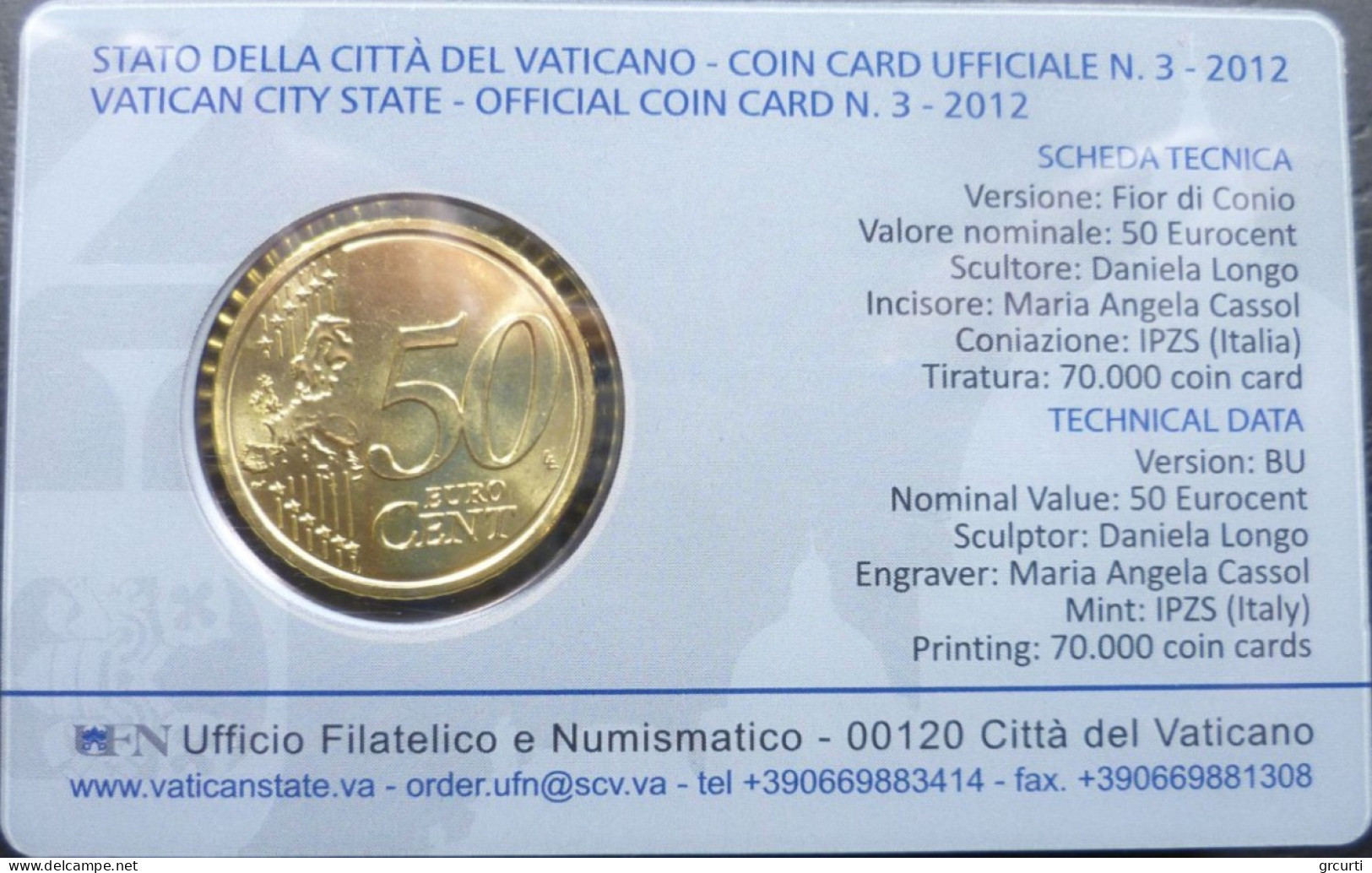 Vaticano - 50 Centesimi 2012 - Coincard N. 3 - KM# 387 - Vaticano (Ciudad Del)