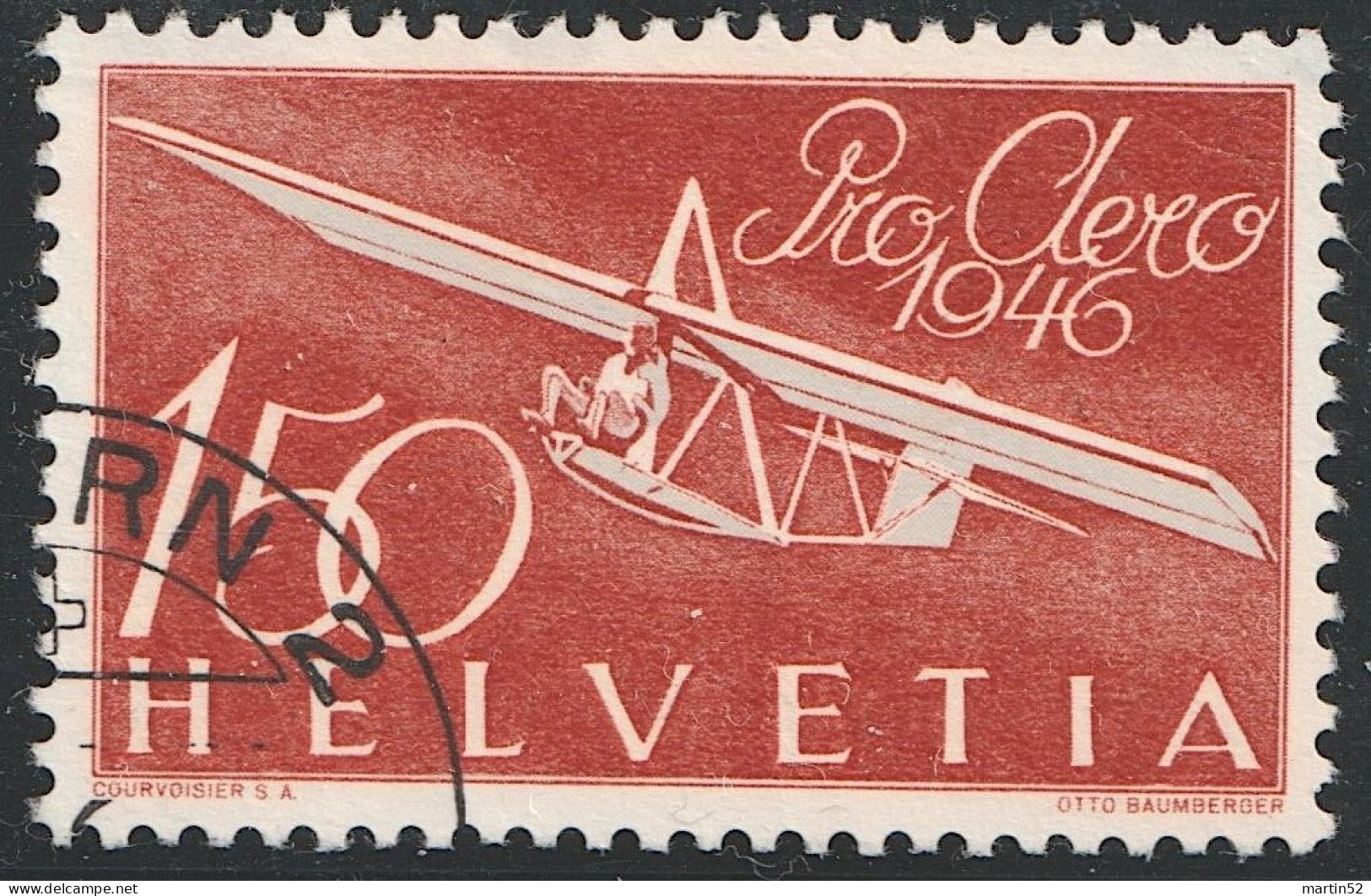 Schweiz Suisse 1946: Pro Aero "Gleiter Zögling" Zu F41 Mi 470 Yv PA 40 Mit Stempel LUZERN 22.V.46 (Zu CHF 50.00) - Usati