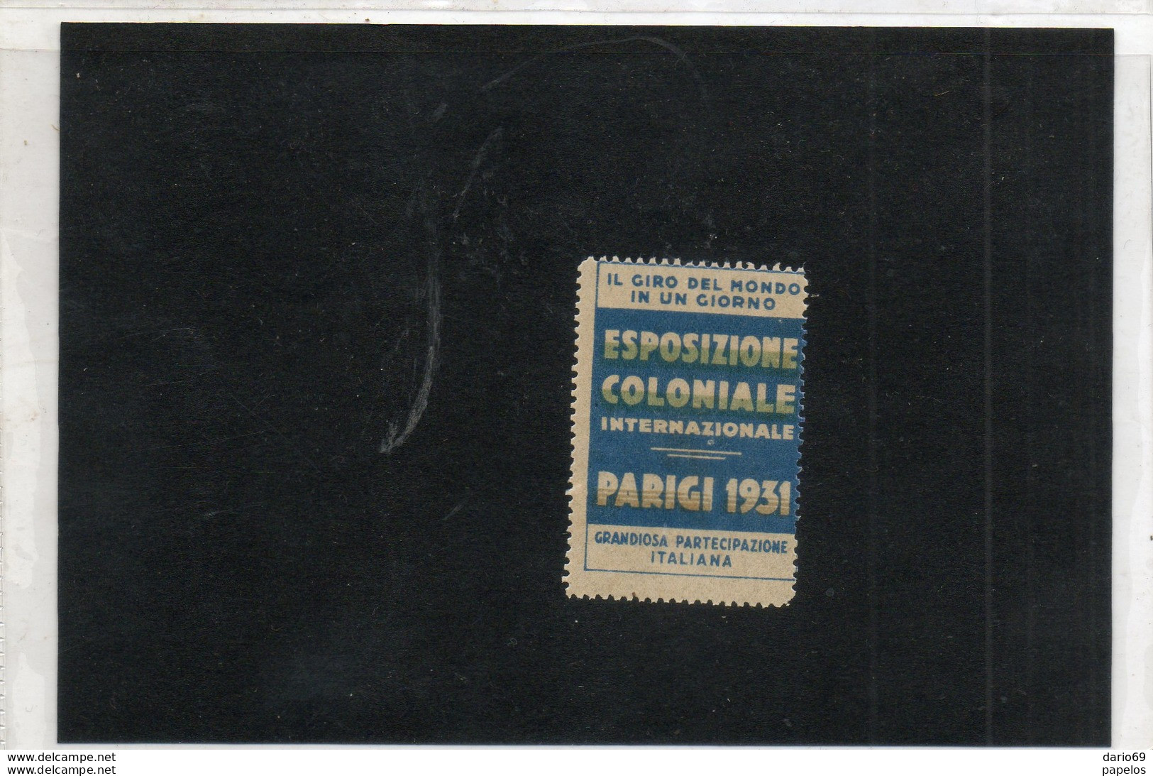1931 PARIGI  ESPOSIZIONE COLONIALE INTERNAZIONALE - Erinnofilia