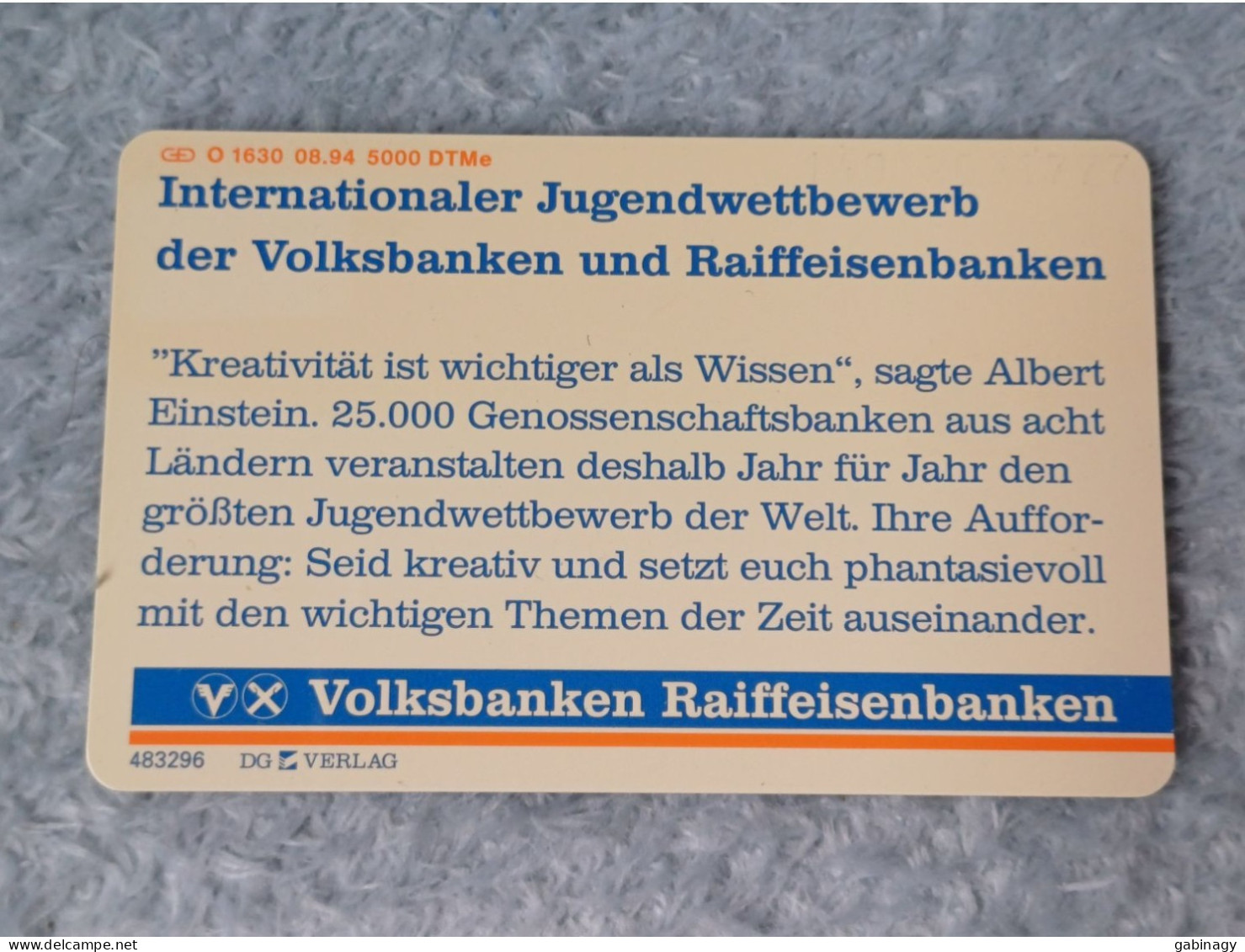 GERMANY-1193 - O 1630 - Volksbanken Raiffeisenbanken - Jugendwettbewerb - 5.000ex. - O-Reeksen : Klantenreeksen