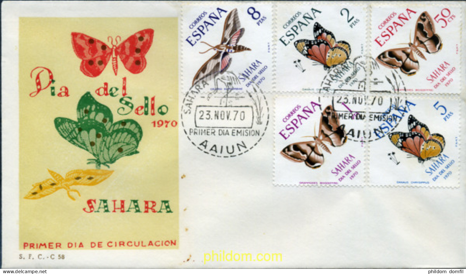 350891 MNH SAHARA ESPAÑOL 1970 MARIPOSAS - Sahara Spagnolo