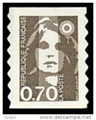 France Autoadhésif ** N°    6 Ou 2873 - Briat. Marianne Du Bicentenaire Le 0f70 Dentelure Ondulée, Brun - Unused Stamps