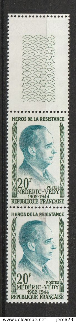 N° 1200 Héros De La Résistance: M Védy Belle Paire De 2 Timbres Neuf  Impeccable - Neufs