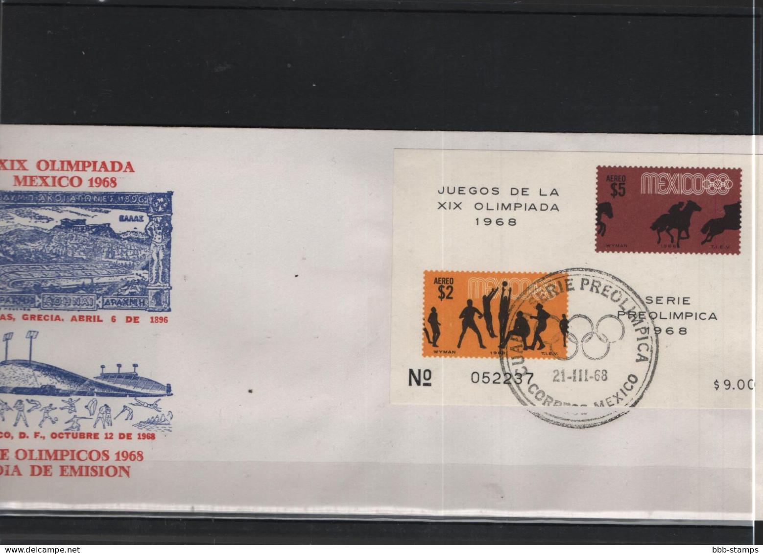 Mexico Michel Cat.No. FDC 1261/1270 + Sheet 11/14 Olympia - Mexiko