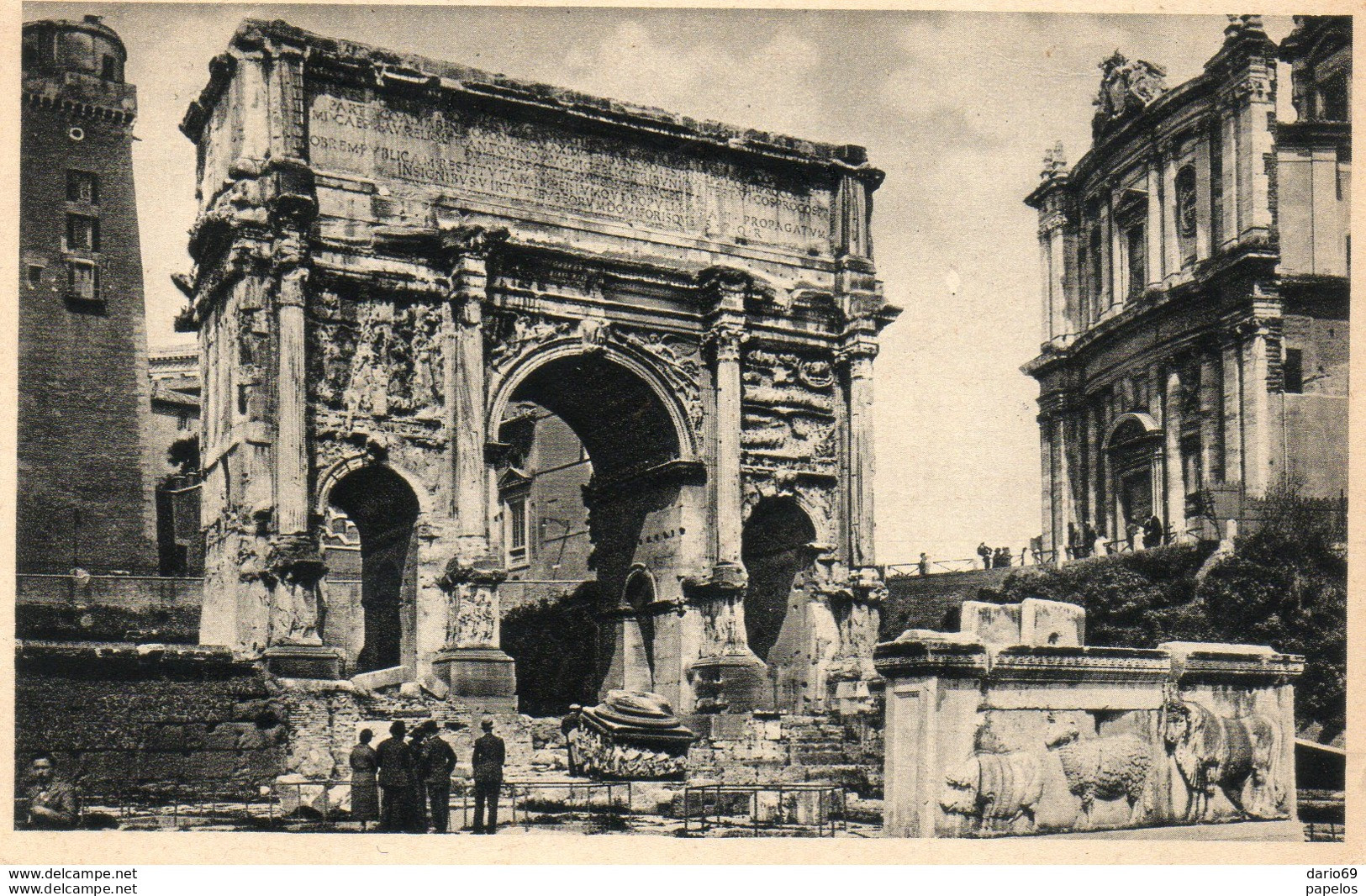 1936  CARTOLINA CON ANNULLO ROMA   + TARGHETTA - Altri Monumenti, Edifici